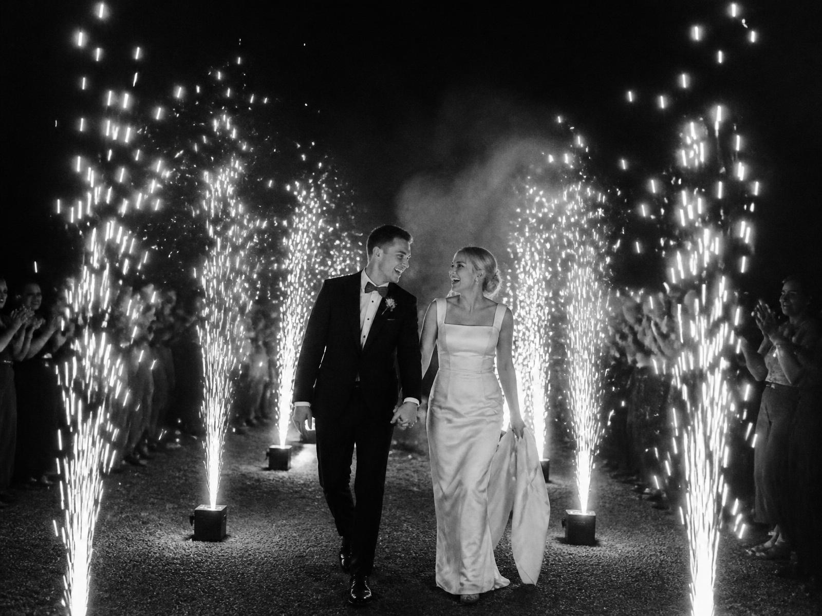 Cold sparklers at an Orlando wedding